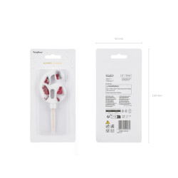 Narozeninová svíčka číslo '6', bílá s okvětními lístky